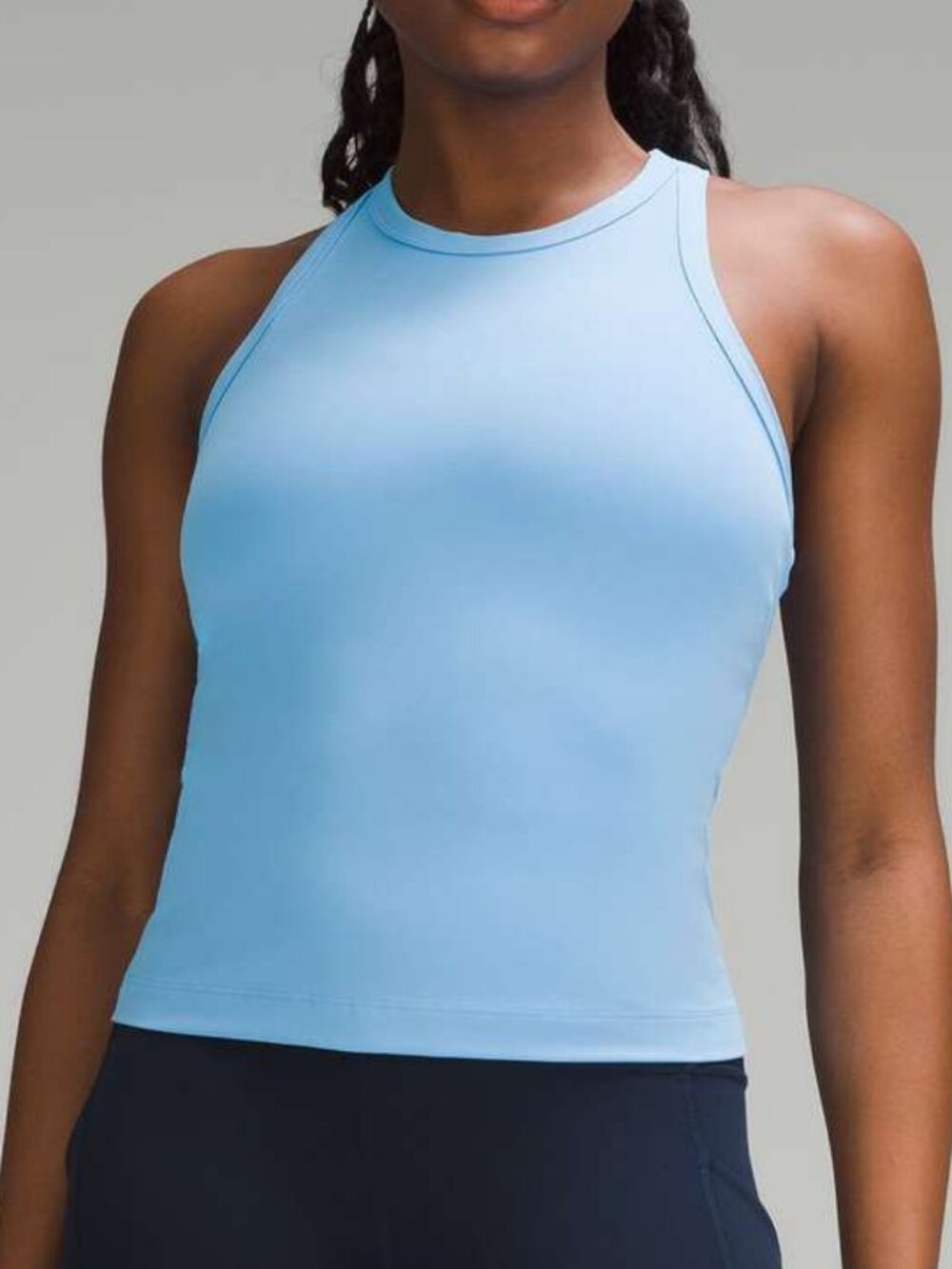 Align Waist-Length Racerback Tank Top Aero Blue